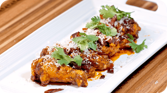 plate of pepperoni pizza wings