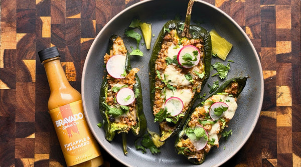 Sweet & Spicy Chorizo Stuffed Poblano Boats