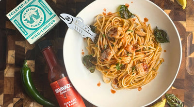 Toasted Garlic Lingcod & Basil Pasta w/ Wildfish Cannery
